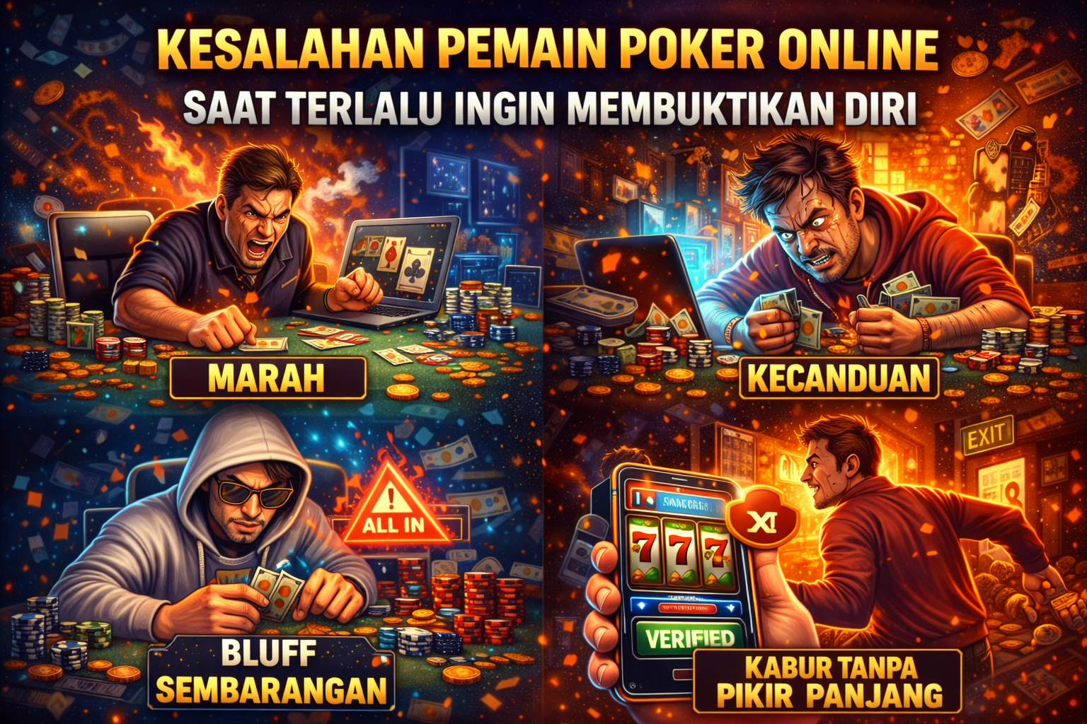 Kesalahan Pemain Poker Online Saat Terlalu Ingin Membuktikan Diri